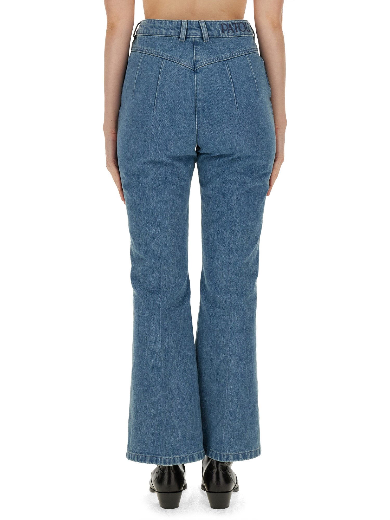 FLARE FIT COTTON DENIM JEANS by PATOU