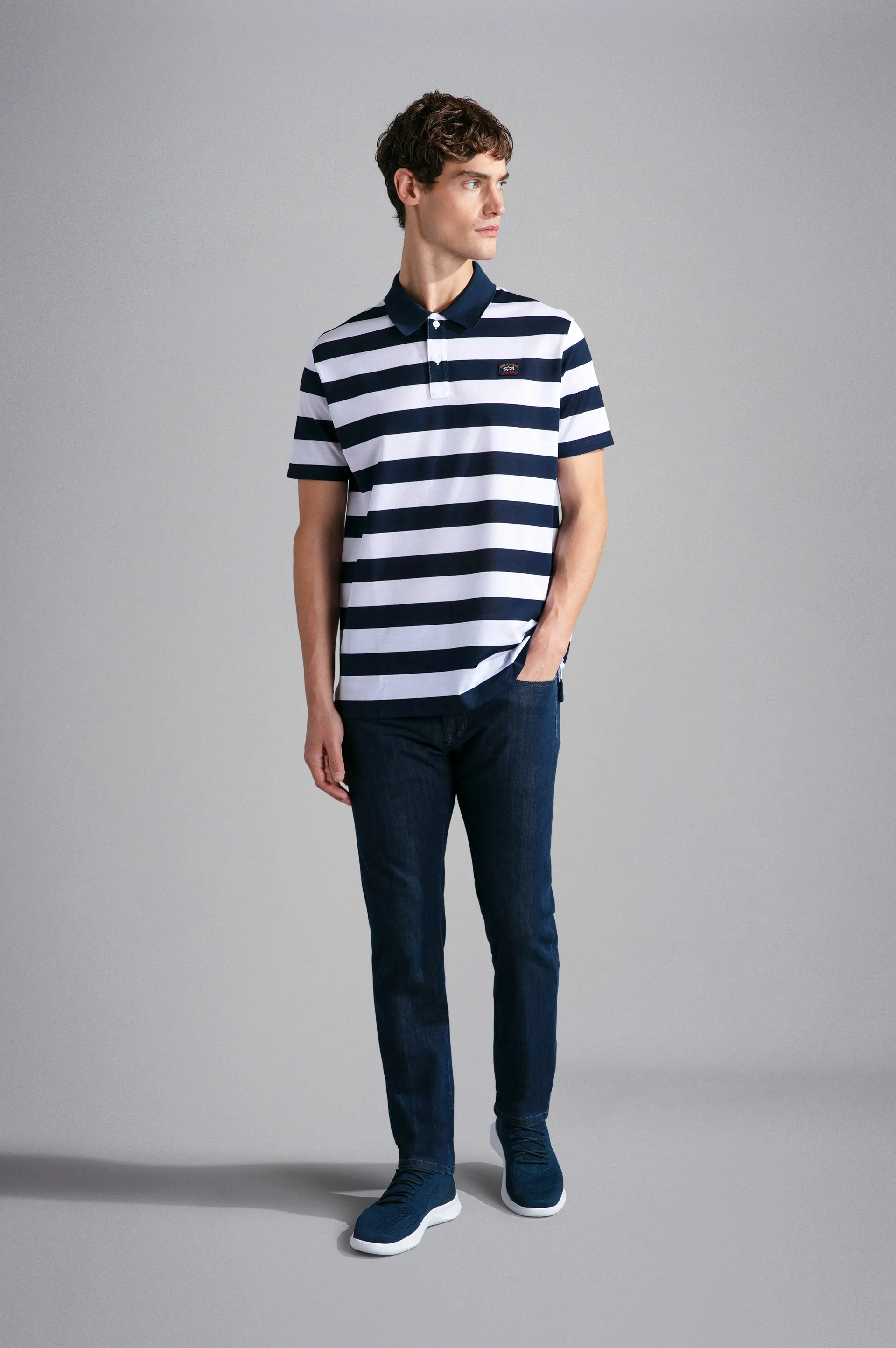 Paul & Shark Pique Cotton SS Polo Stripe