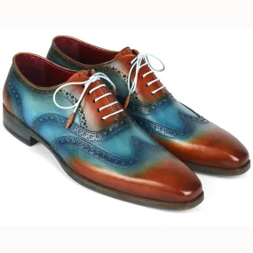 Turquoise / Tobacco Wingtip Oxfords by Paul Parkman