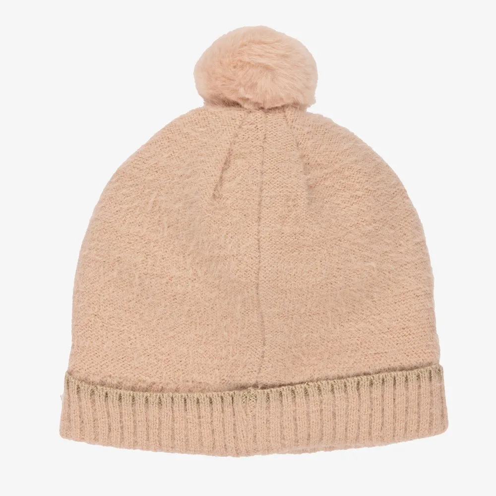 Pink Knitted Pom-Pom Hat