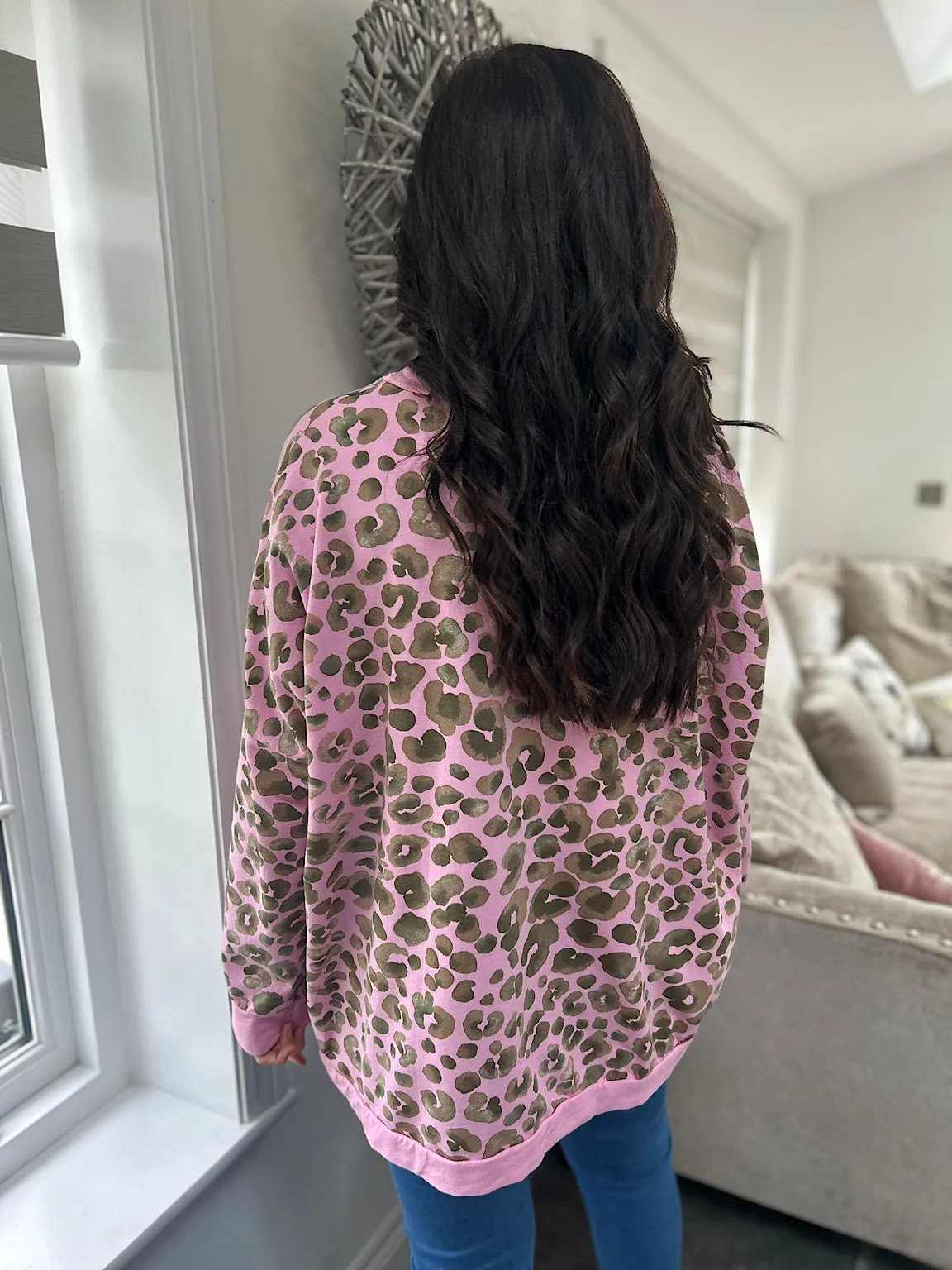 Kirsty Pink Leopard Print Sweatshirt