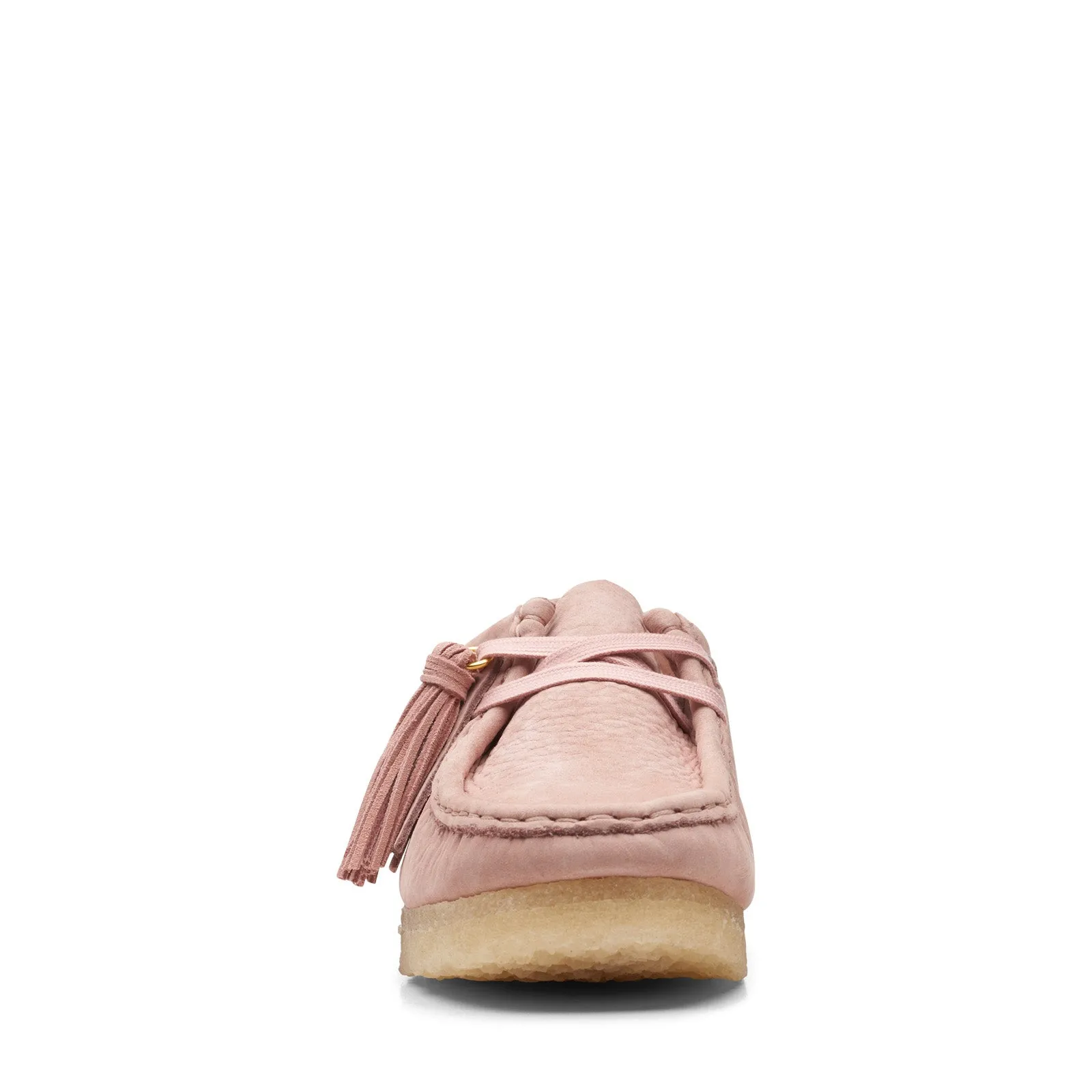 Pink Nubuck Womens Clarks Wallabee Oxfords