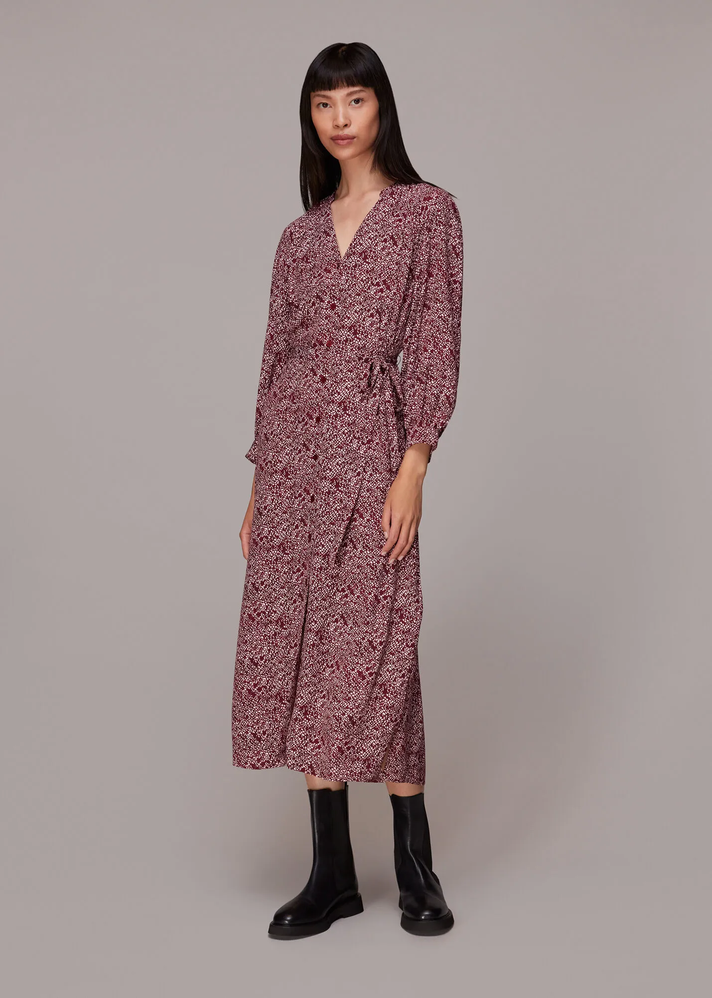 Pink Rough Weave Lizzie Midi Dress