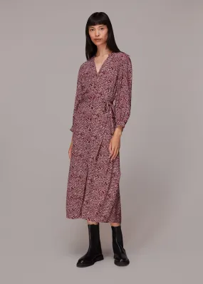 Pink Rough Weave Lizzie Midi Dress