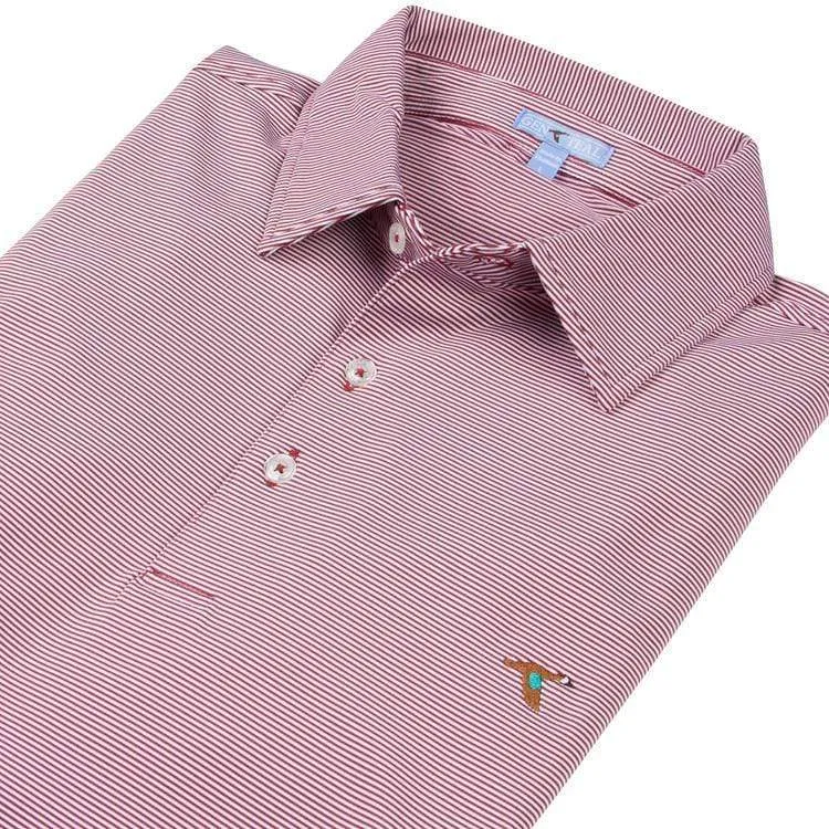 Pinstripe Performance Polo- Clay