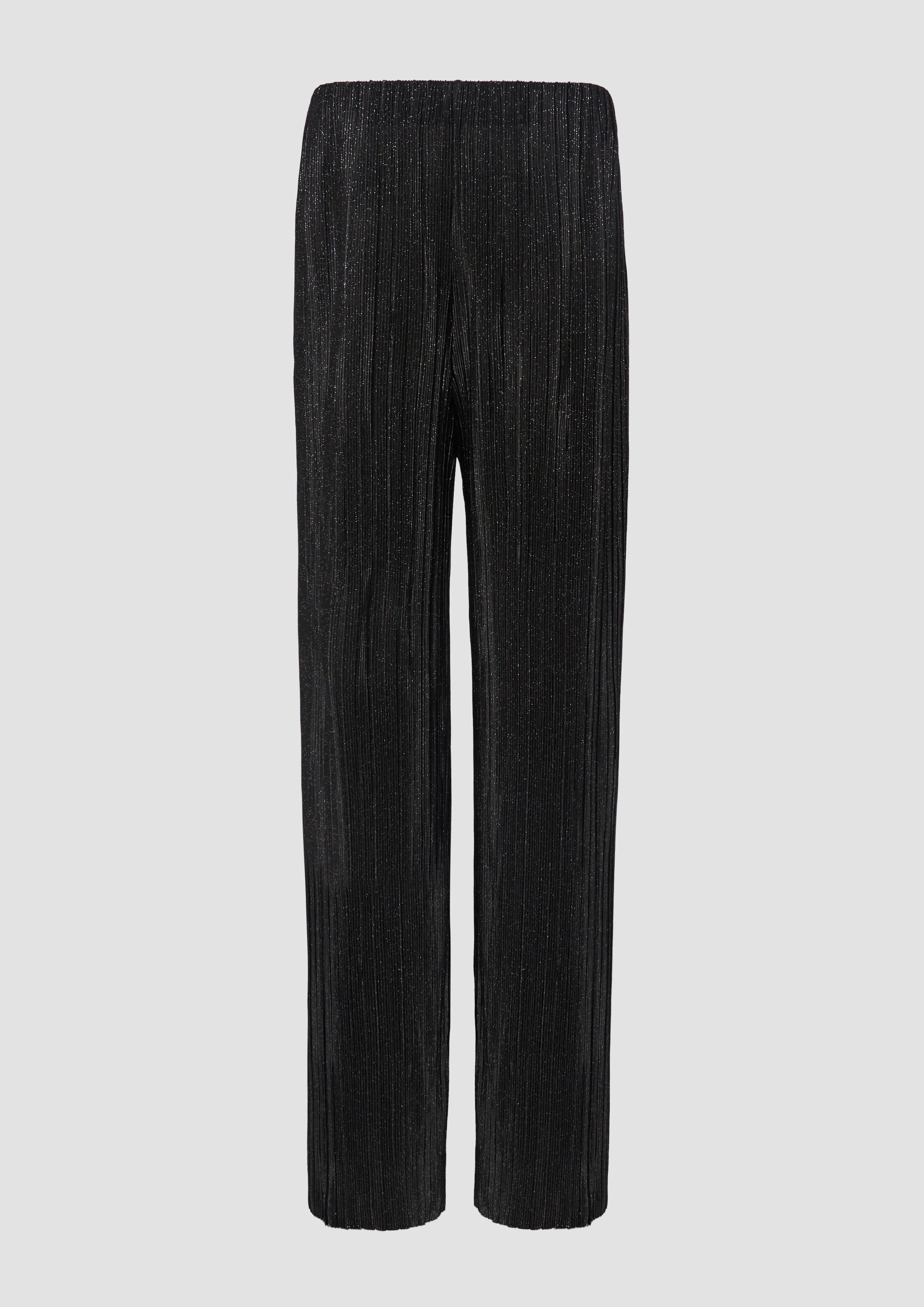 Pleated wide-leg trousers with glitter yarn