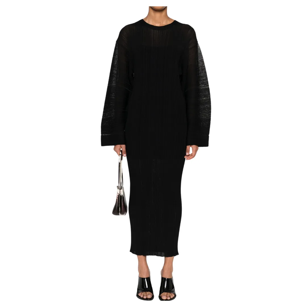 Plisse' Knit Midi Dress