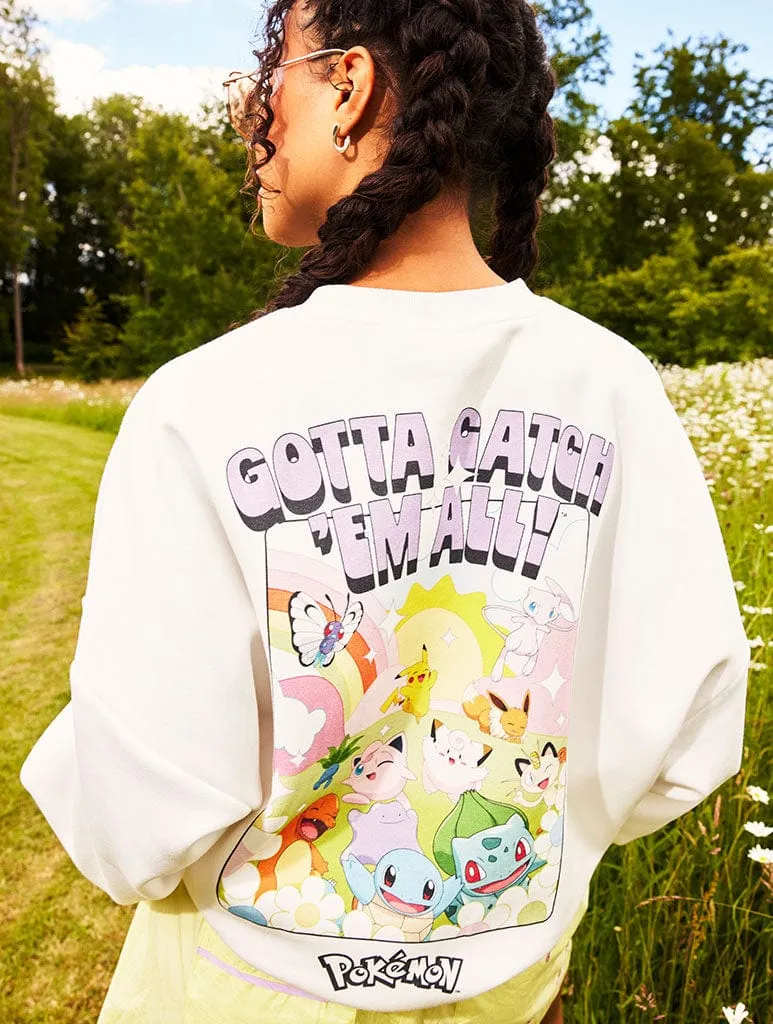 Pokémon Catch 'Em All Ecru Sweatshirt