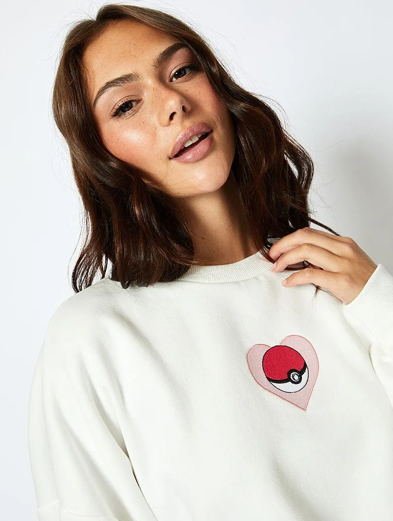 Pokémon Catch 'Em All Ecru Sweatshirt