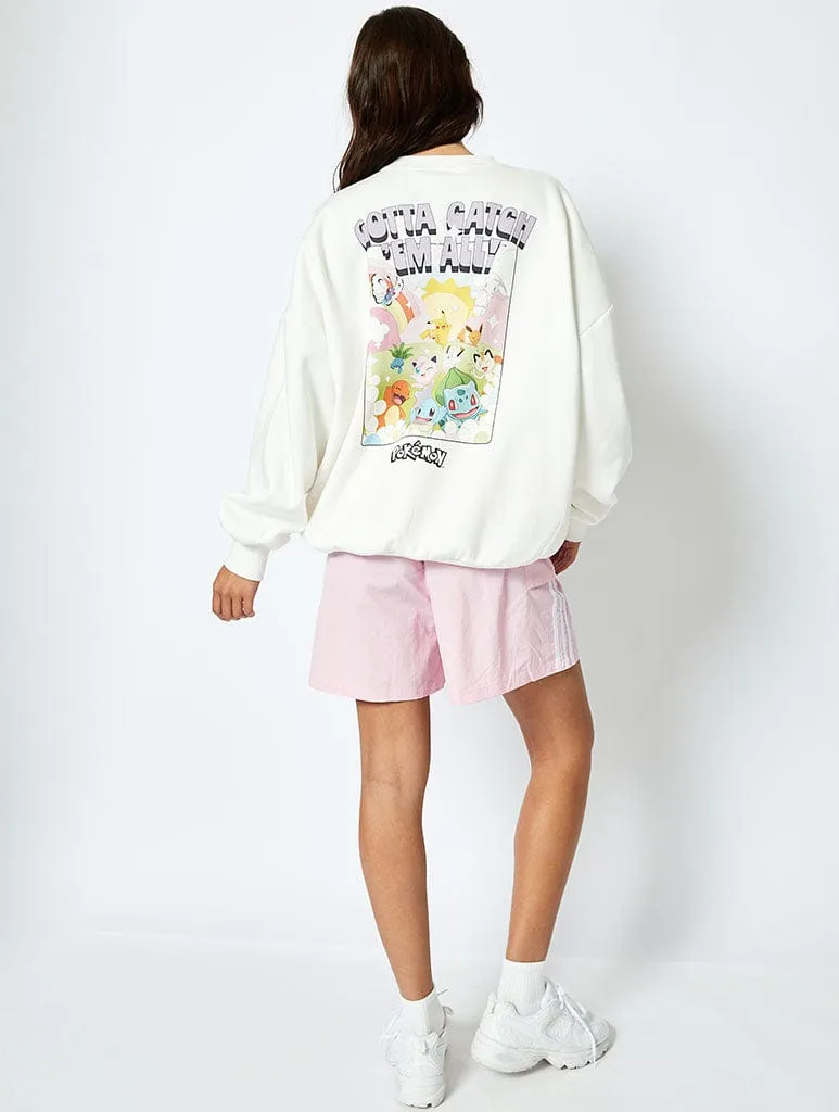 Pokémon Catch 'Em All Ecru Sweatshirt