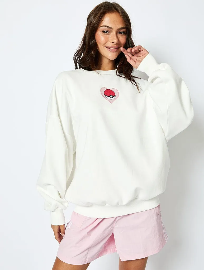 Pokémon Catch 'Em All Ecru Sweatshirt