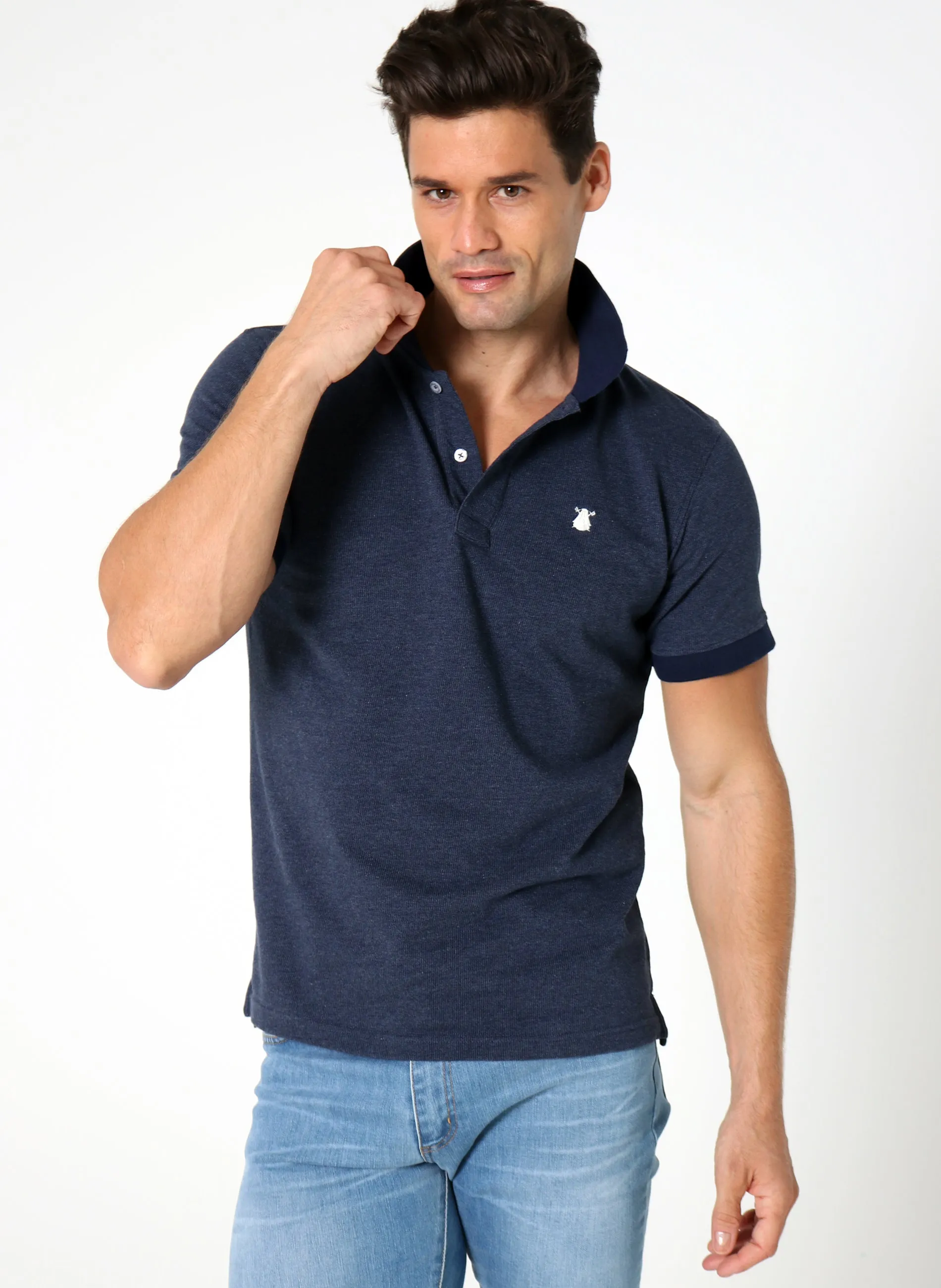 Polo Hombre Jacquard - Blue