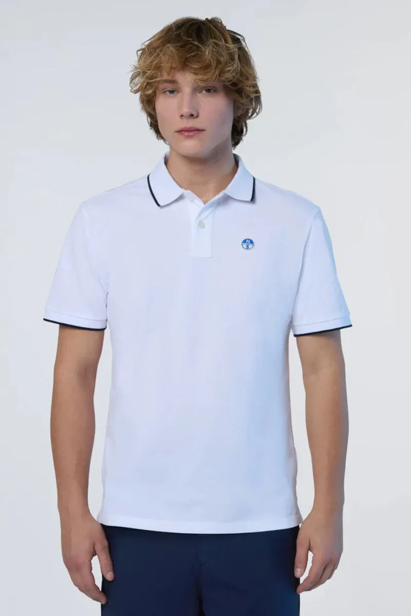 Logo Collar Polo - White