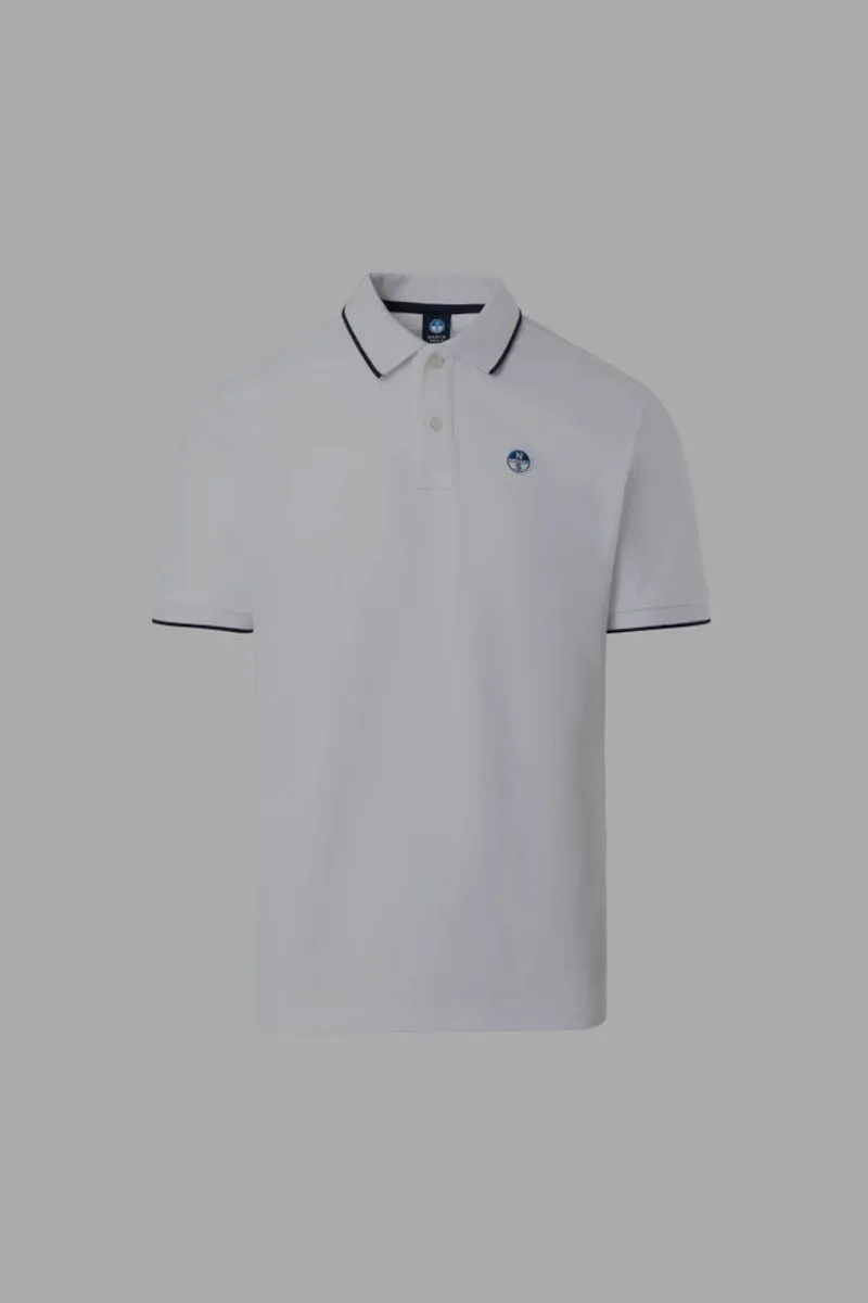 Logo Collar Polo - White