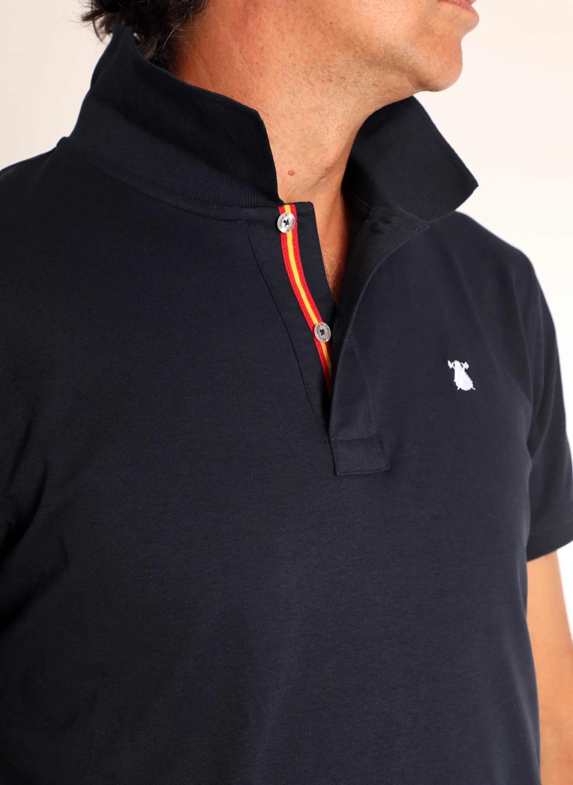 Navy Interlock Polo from Spain