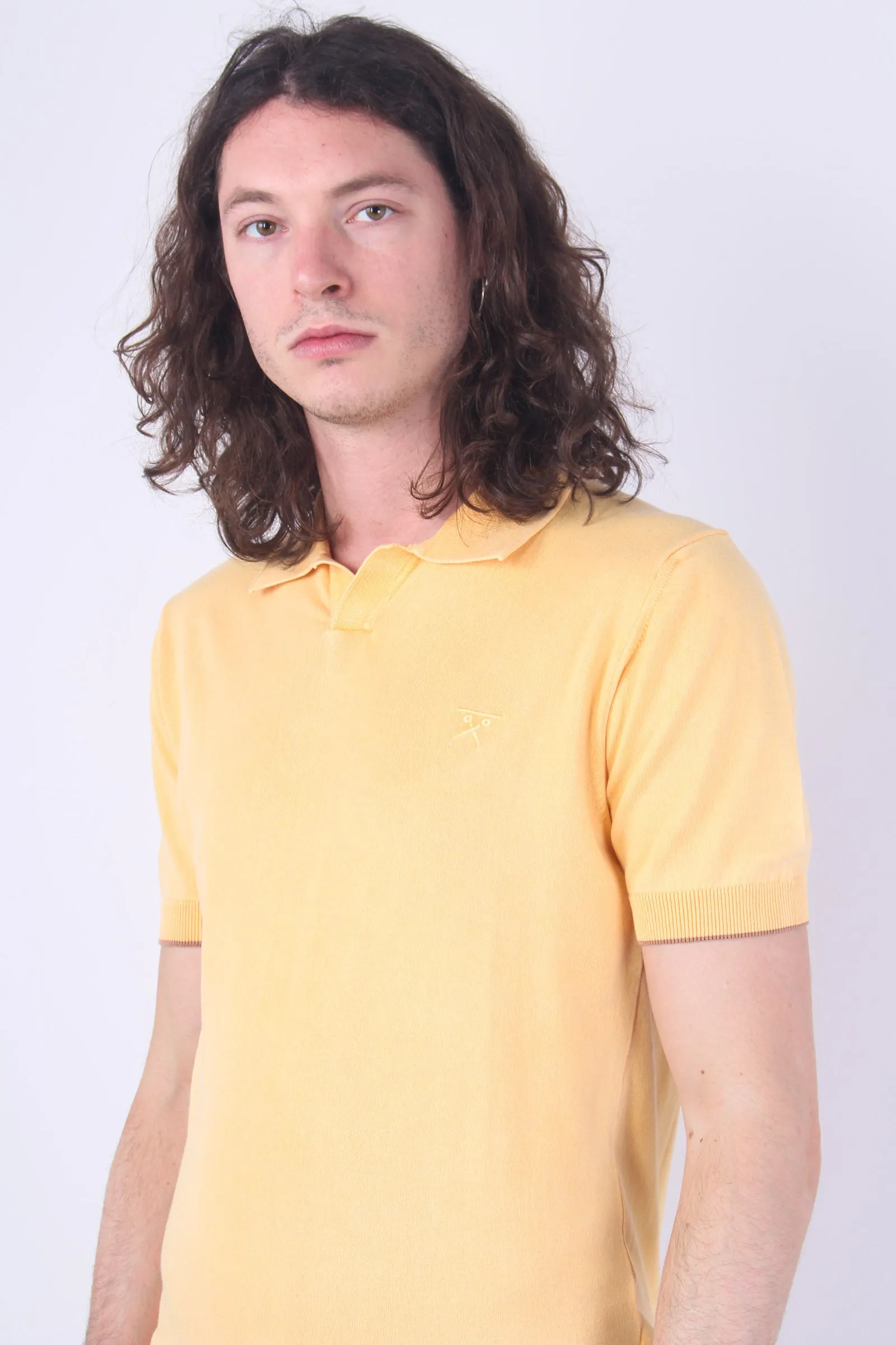 Stone Tangerine Buttonless Polo