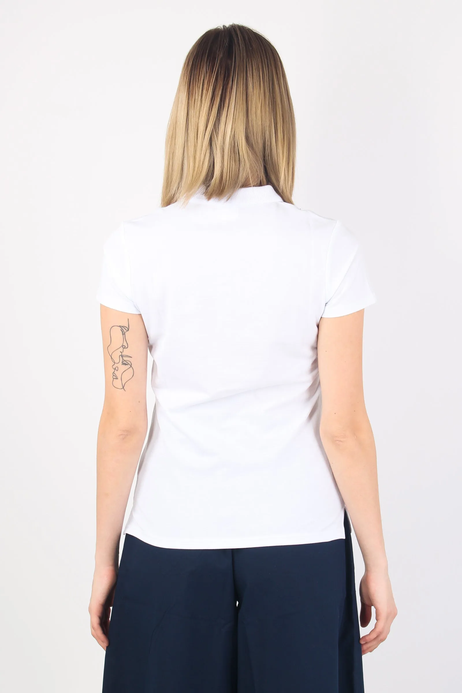 Polo Piqué Logo Lurex - White