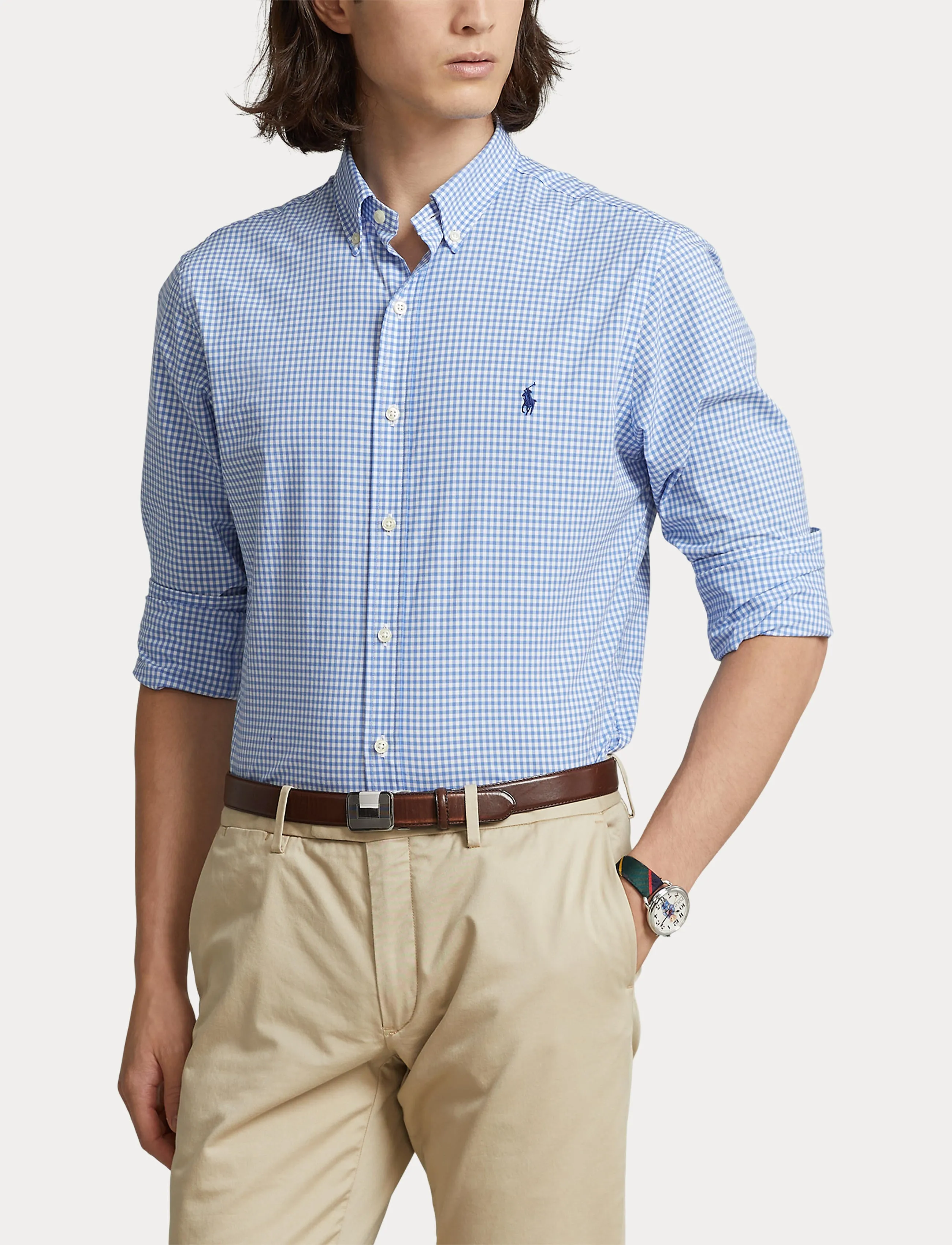 Polo Ralph Lauren Custom Fit Poplin Shirt Blue/Wht