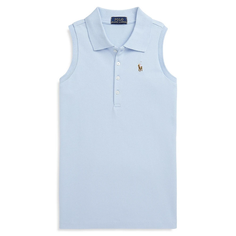 Polo Ralph Lauren Girl's Cotton Mesh Sleeveless Polo Shirt