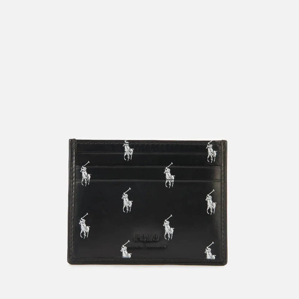 Polo Ralph Lauren Men's Small Polo Pony Cardholder - Black/White | Coggles