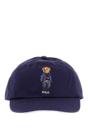 Polo Ralph Lauren Navy Blue Cotton Hat With Bear Embroidery