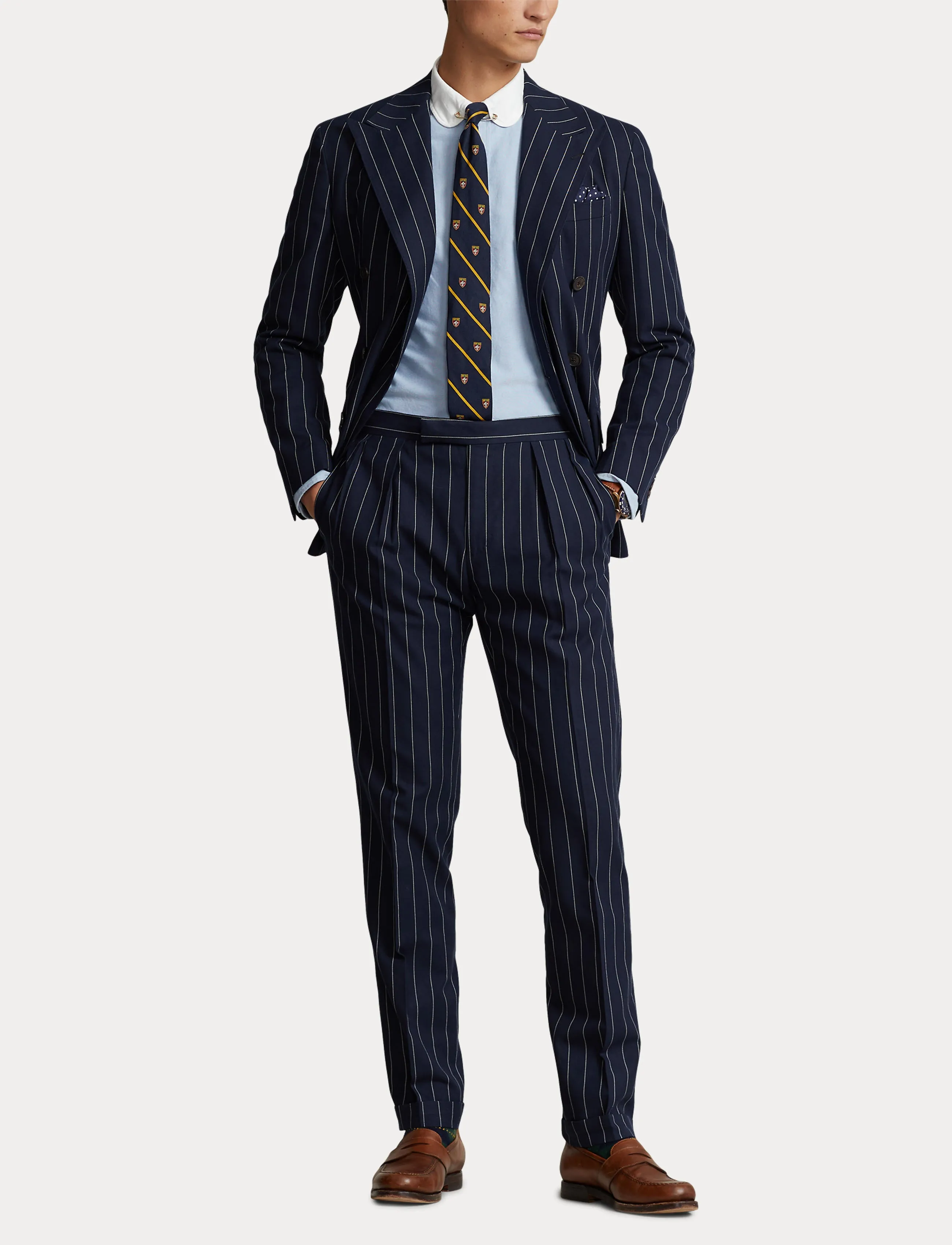 Polo Ralph Lauren Pleated Pinstripe Trouser Navy/Cream