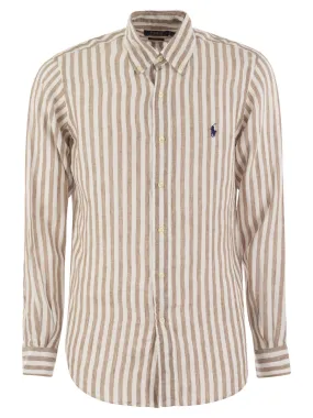 Polo Ralph Lauren    Polo Ralph Lauren Custom Fit Striped Linen Shirt