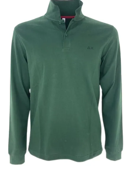 Green Long Sleeve Men's Polo