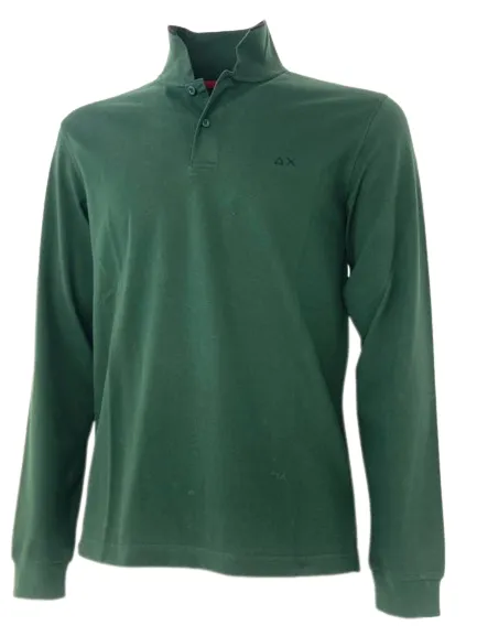 Green Long Sleeve Men's Polo