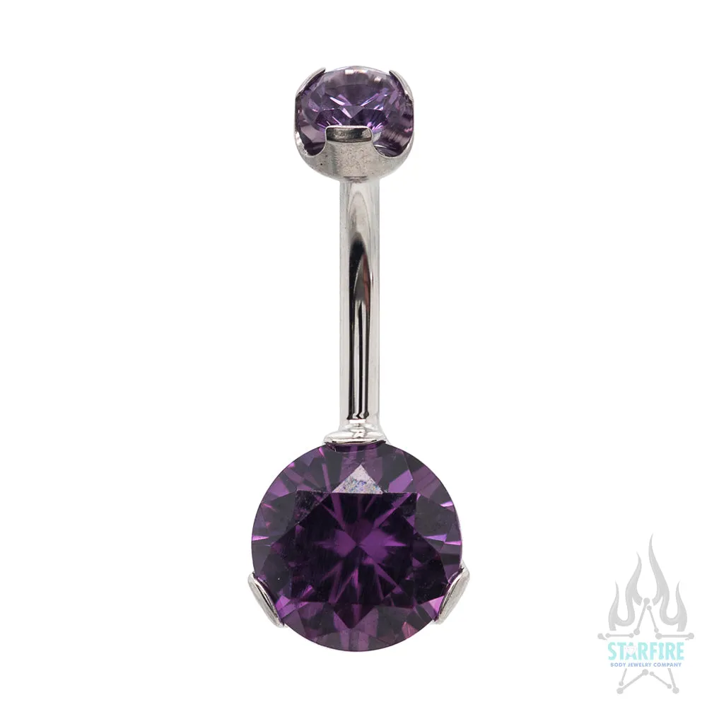 Prong-Set Brilliant-Cut Round Navel Curve