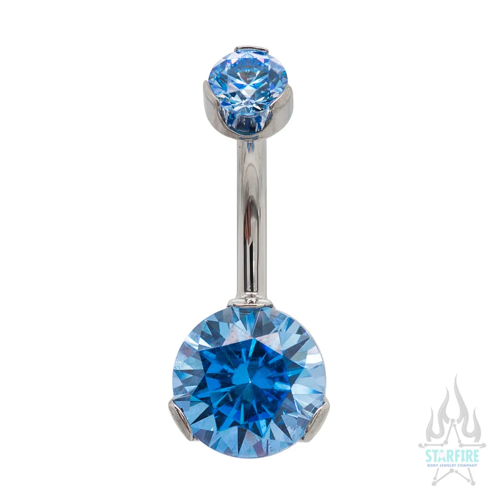 Prong-Set Brilliant-Cut Round Navel Curve