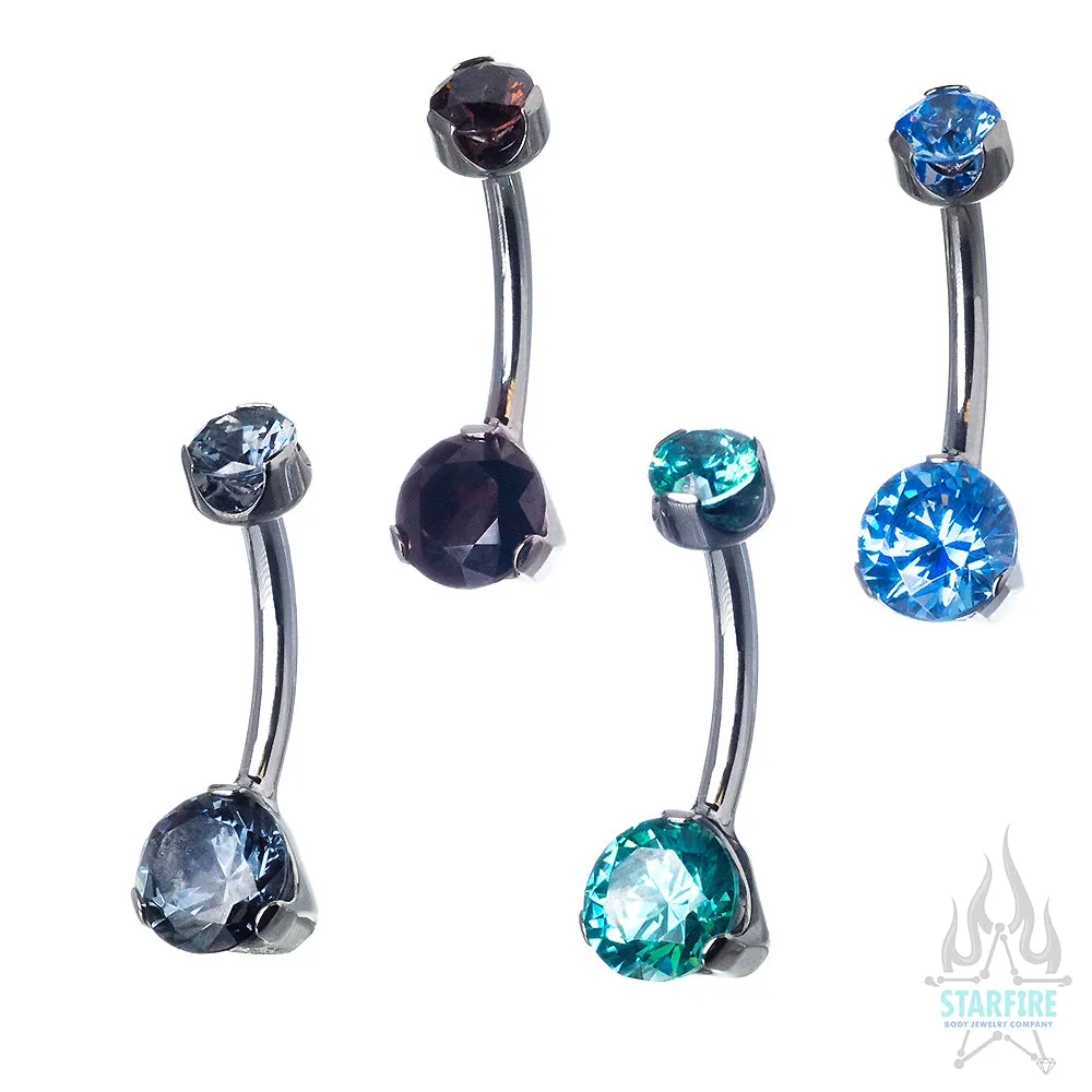 Prong-Set Brilliant-Cut Round Navel Curve