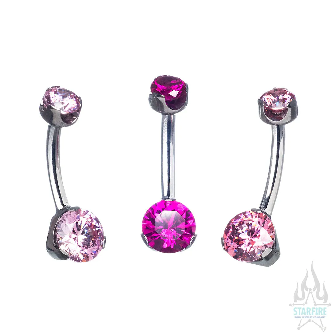 Prong-Set Brilliant-Cut Round Navel Curve