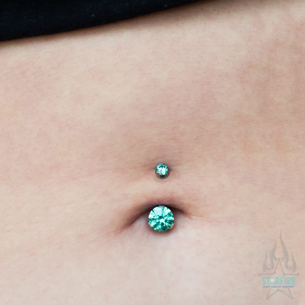 Prong-Set Brilliant-Cut Round Navel Curve