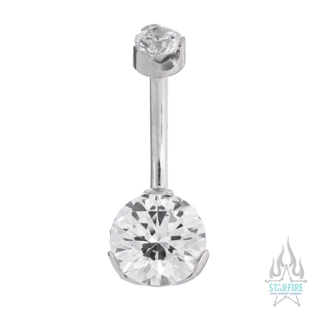 Prong-Set Brilliant-Cut Round Navel Curve