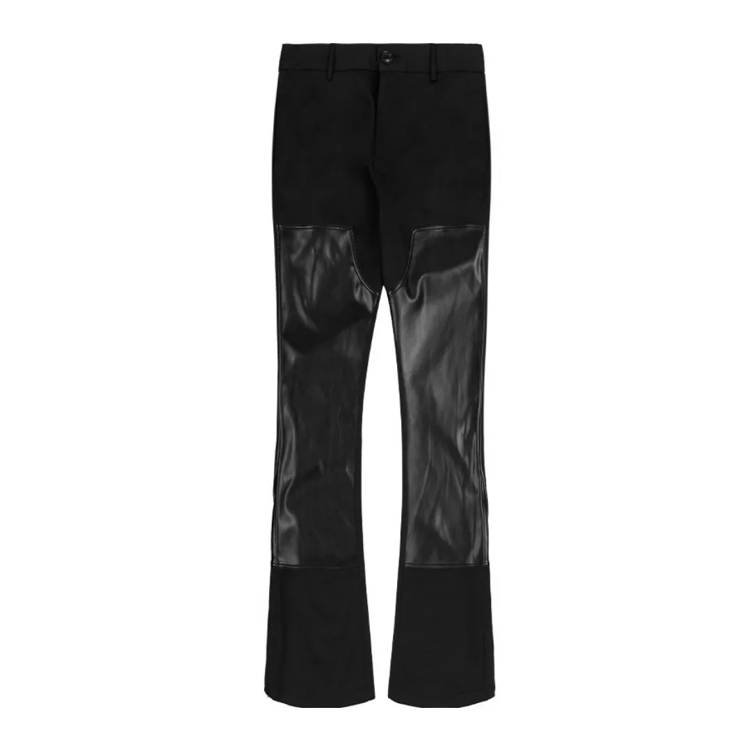 PU Leather Stitching Trousers