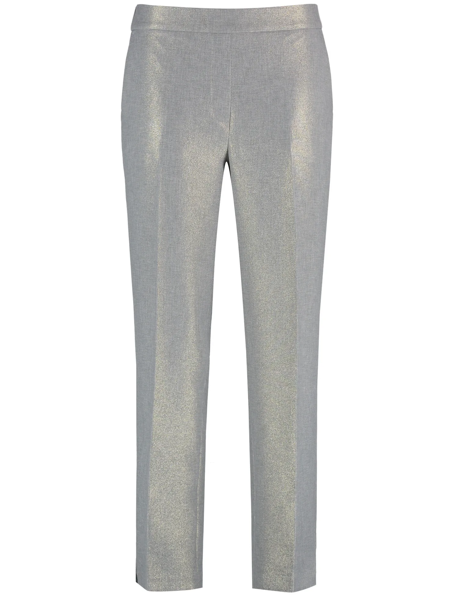 Pull-on trousers with a glitter finish