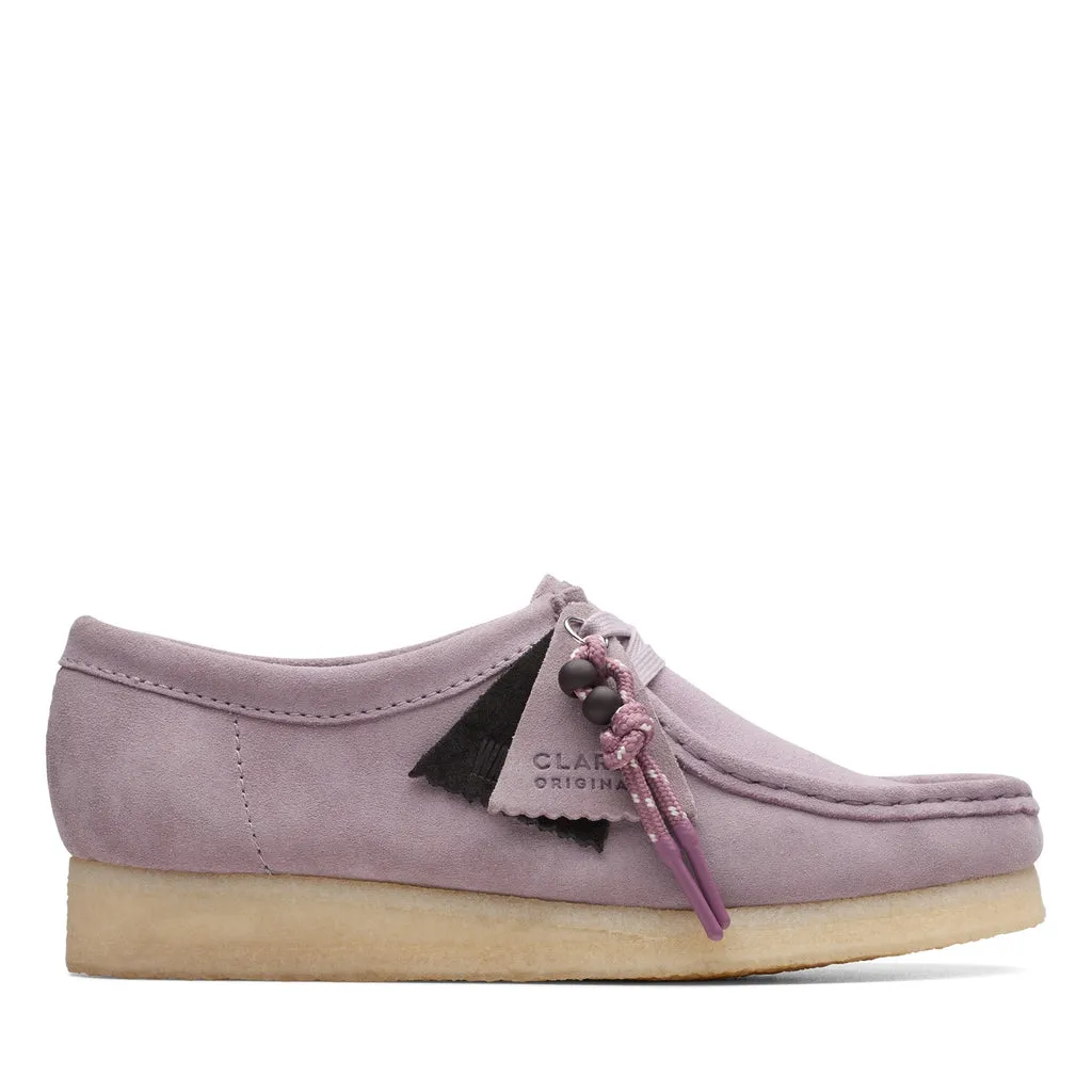 Purple Womens Clarks Wallabee Oxfords