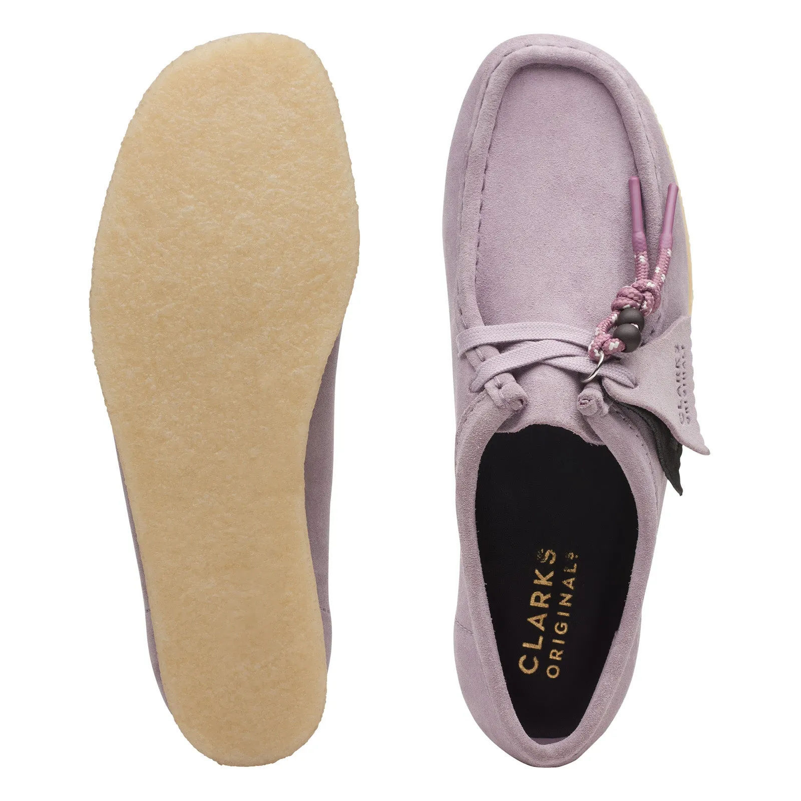 Purple Womens Clarks Wallabee Oxfords