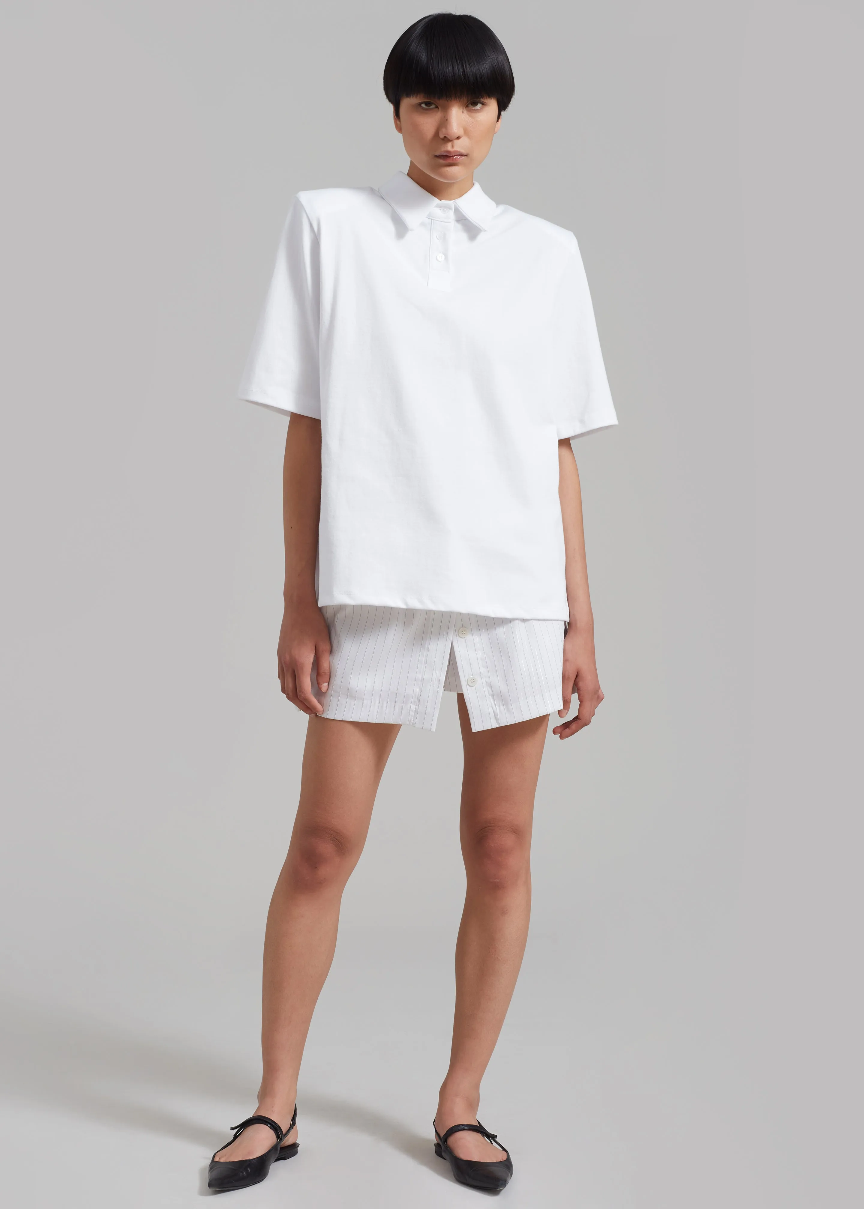 Rane Padded Shoulder Polo - White