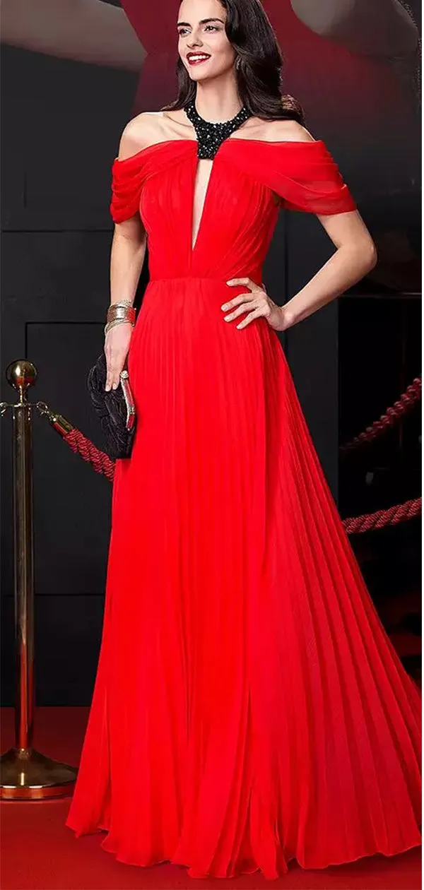 Elegant Halter Evening Gown