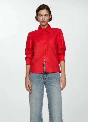 Red Linen 100% Shirt