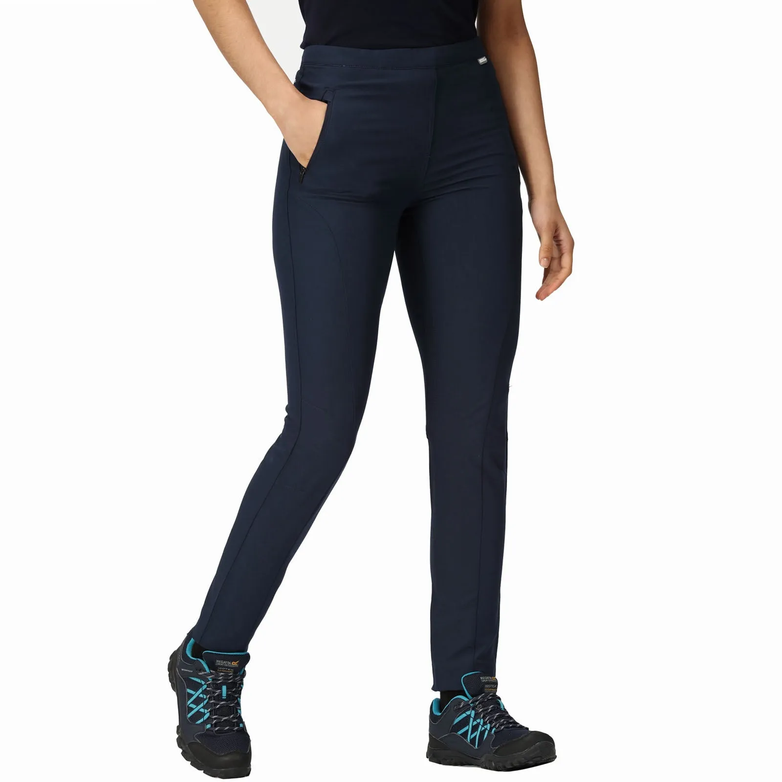 Regatta Womens Pentre Stretch Water Repellent Walking Trousers - Navy