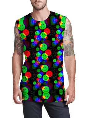 RGB Smile Glitch Men's Muscle Tank