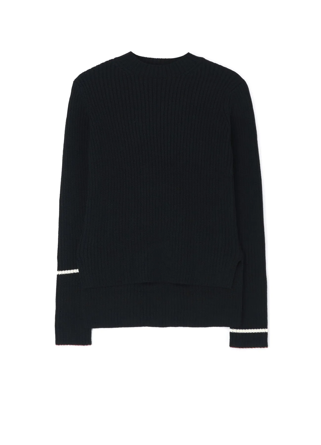 RIB KNIT ROUND NECK PULLOVER