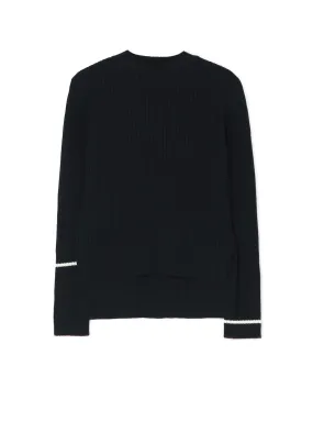 RIB KNIT ROUND NECK PULLOVER