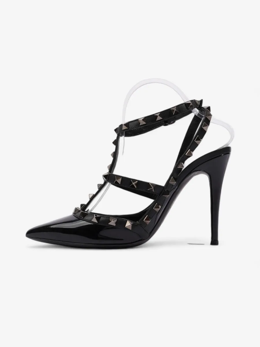 Rockstud Heels 100 Black Patent Leather EU 39 UK 6