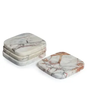 Rosso Verona Matte Marble Coaster Set