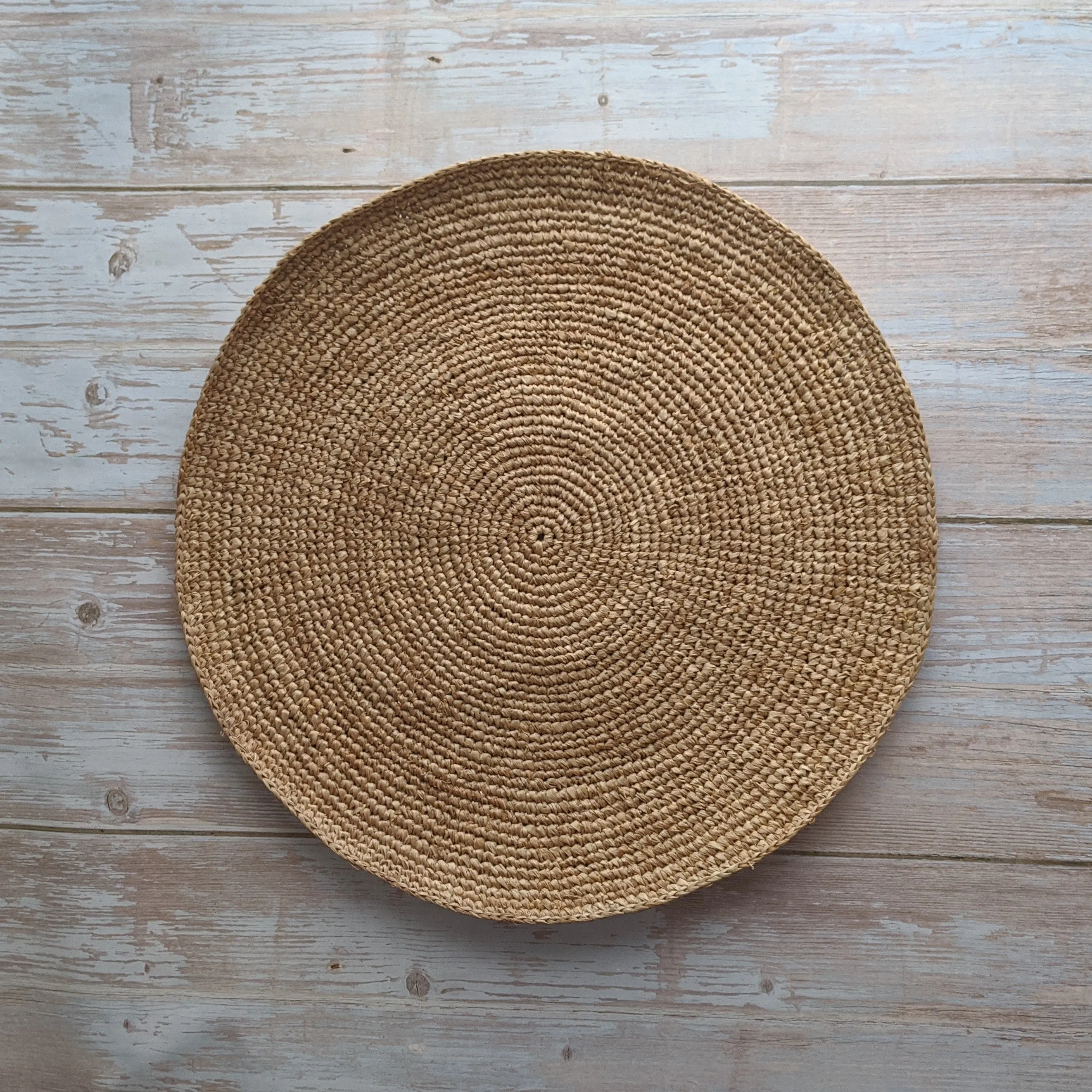 Round Raffia Placemats | Handmade Round Raffia Trivet | Set of Two