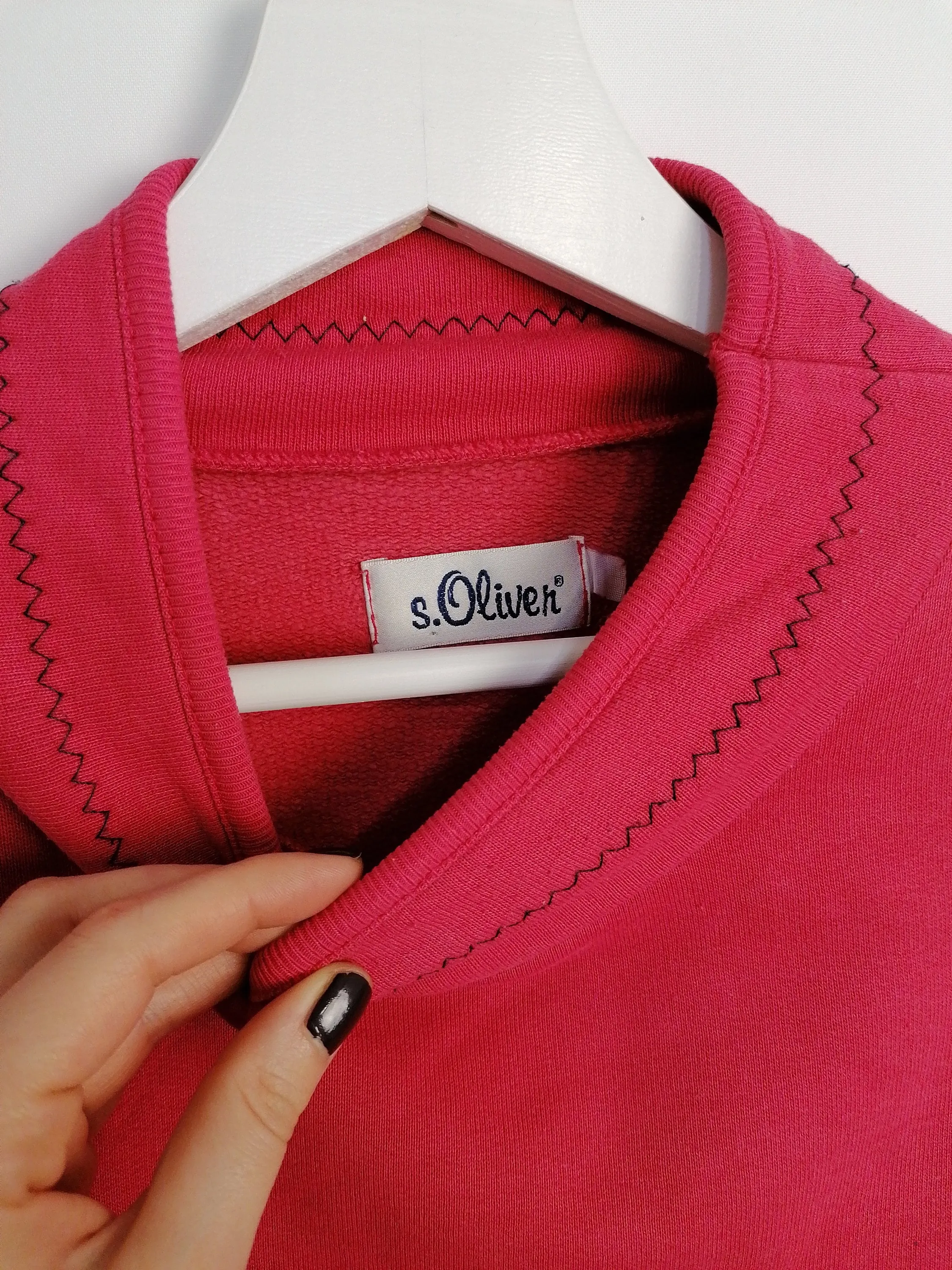 Oversized Mock Neck Embroidery Sweatshirt